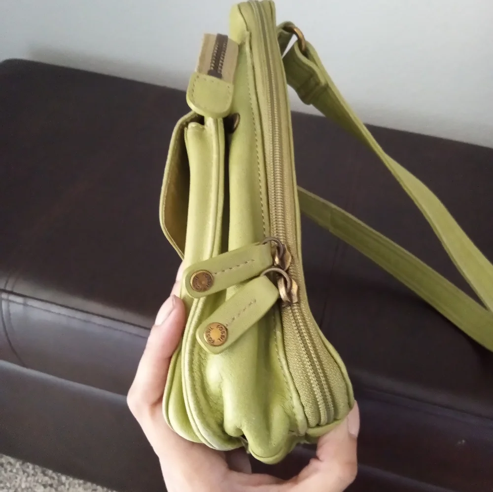Fossil Women's Shoulder Bag Leather Vintage Green Size Small - Picture 6 of 14